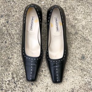 Mugnai Black Leather Shoes